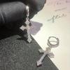 1 Pair of Y2K Gothic Cross Earrings Shiny Synthetic Zircon Inlaid Earring Earrings Jewelry Accessories