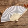 7inch White Silk Fan, Plain White Cloth Fan, Wedding Folding Fan, Bamboo Fan, DIY Blank Fan for Printing Advertisements