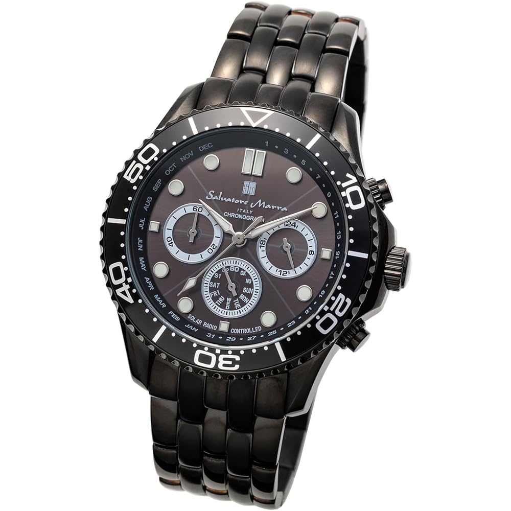 Salvatore Marra Men s Analog Quartz Watch Black Waterproof Business with Cross Black and Black