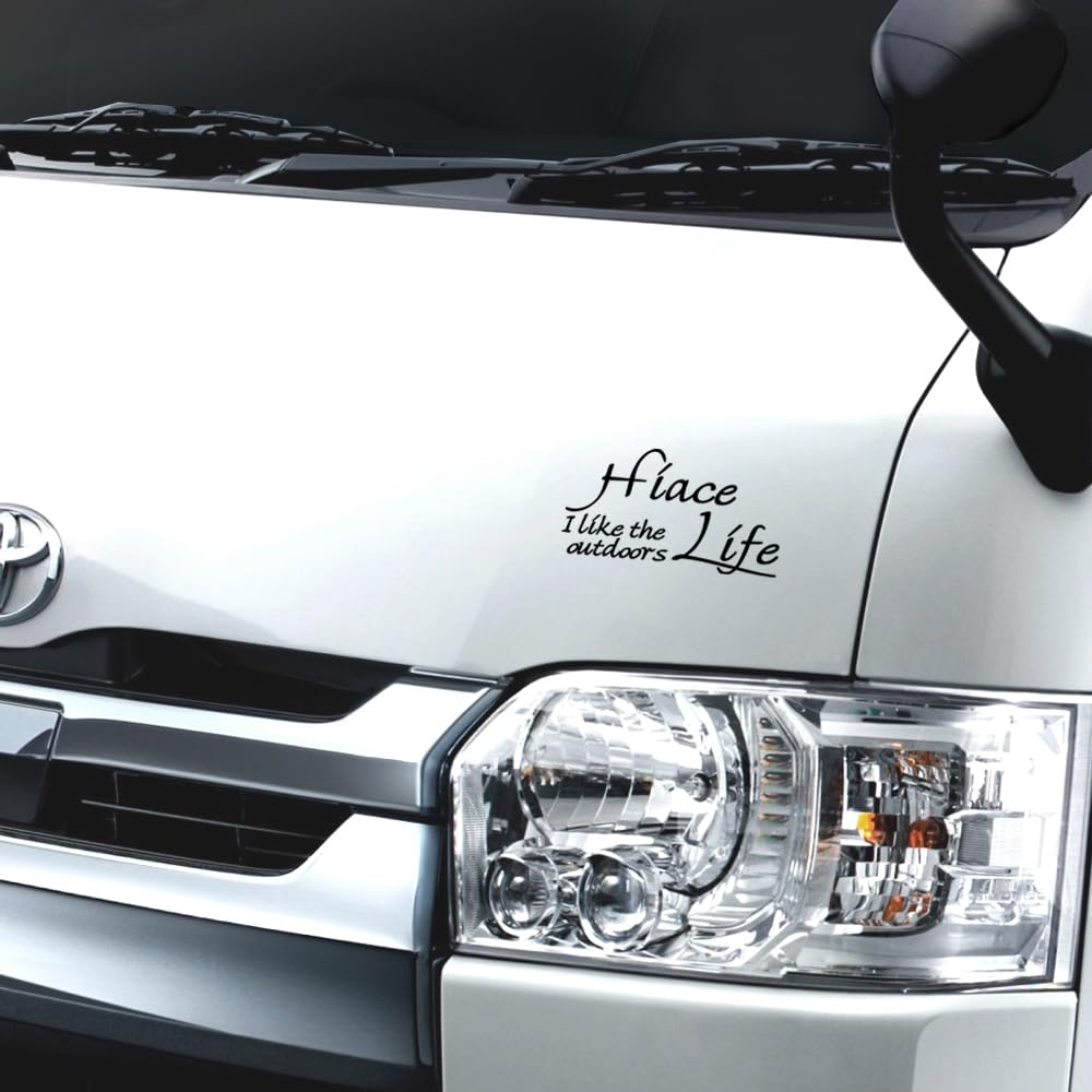 

[KAIMIRU STORE] Hiace Cutting Sticker Transfer Cut Character Car Decal Sticker Outdoor Camping 200 (k-408 Black) чёрный