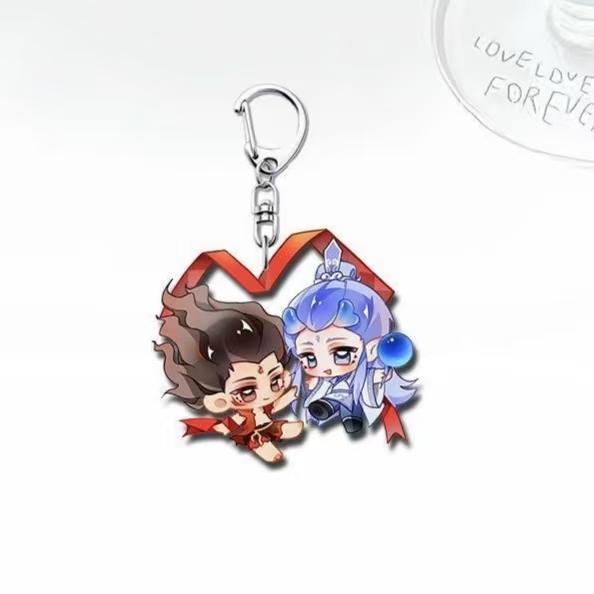Nezha: Birth of the Demon Child Acrylic Keychain - Chinese Anime Motorcycle Accessories Cute KeyringCollectible Bag Charm