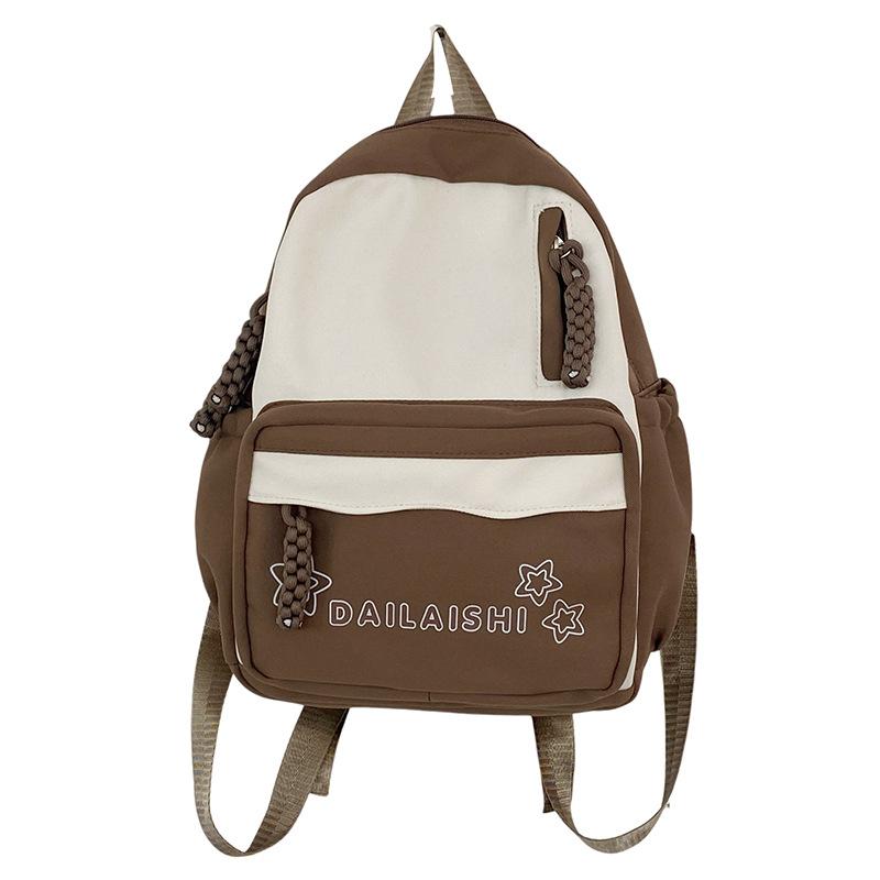 Schoolbag1011 summer new small fresh and sweet casual backpack schoolbag splicing contrasting color large-capacity middle school student backpack