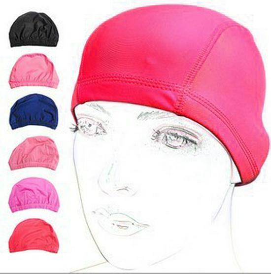 Nylon Lycra Swim Cap with Cloth Lining, Cardboard Packaging, Available In Solid and Multi-Color Choices