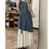 Summer Chic Sleeveless Patchwork Dress: Chinese-French Style, Slimming & Trendy