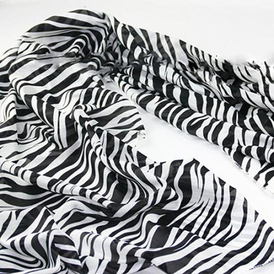 Women's Fashion Long Soft Comfortale Zebra Stripes Pattern Chiffon Shawl Scarf