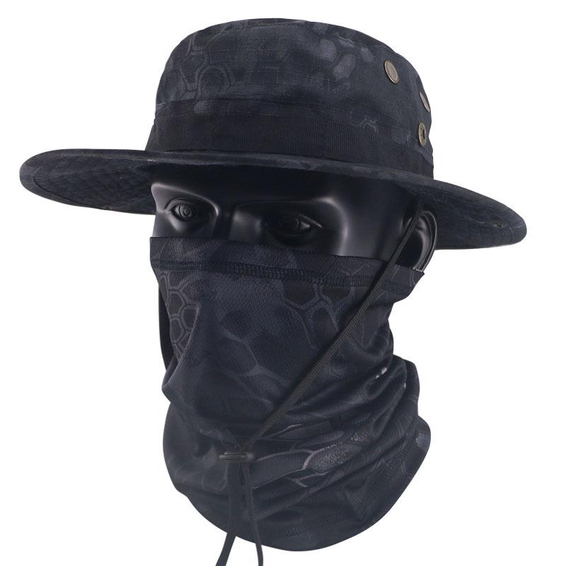 Camouflage Tactical Bucket Hat Set - Outdoor Fishing & Sun Protection Breathable Hat for Men