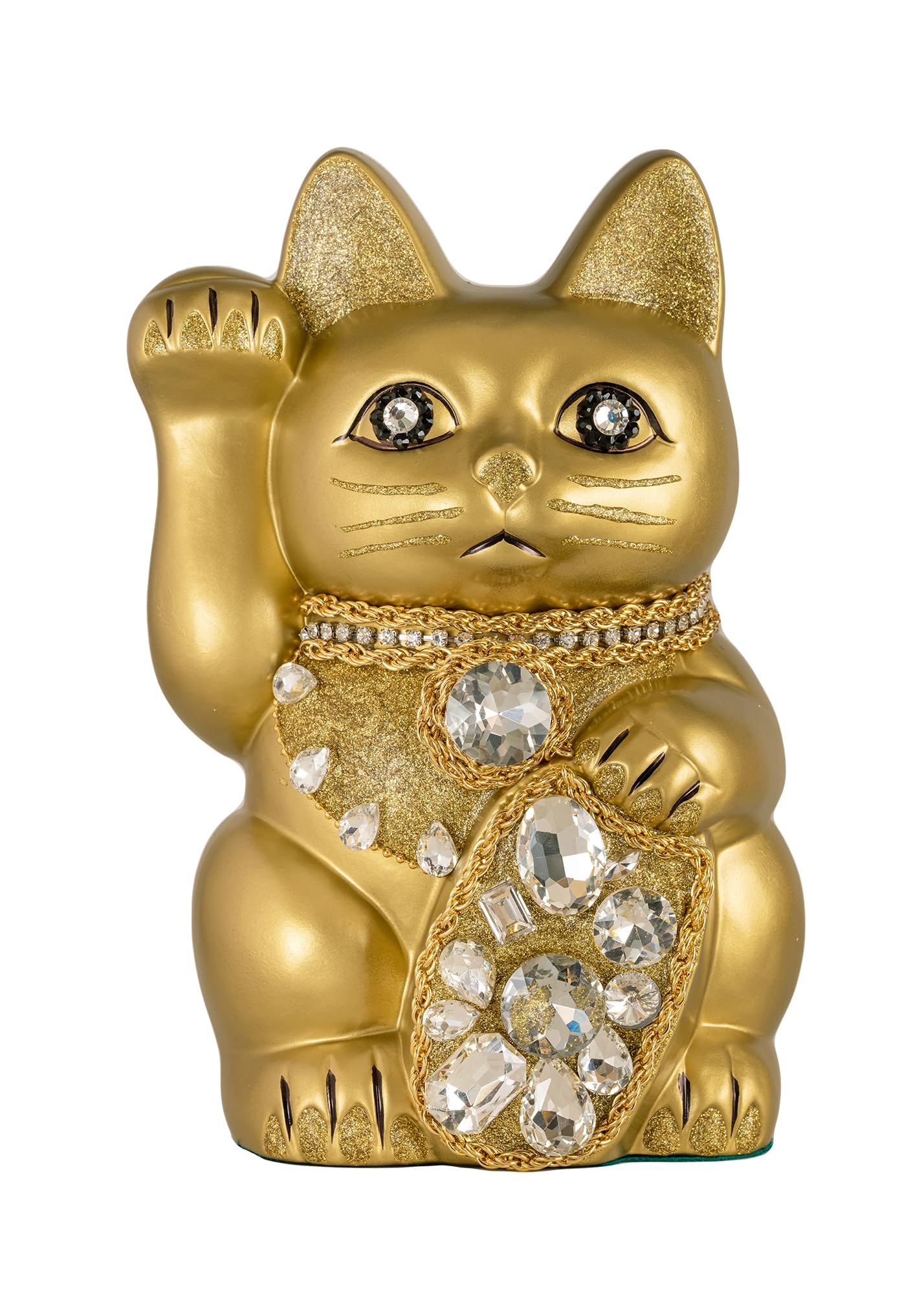 

Lucky Cat Jewelry Cat Right Paw Raised Ceramic Lucky Good Feng Shui Offering Box (L-SIZE, Gold) / - Cat, Maneki-neko, Luck, Figurine, (jw_L Gold)