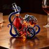 Marine Life Collectible Bottle Octopus-Shaped Glass Decanter, 3D Artistic Borosilicate for Whiskey Wine Soda, Sculpted 350ml Decorative Liquid Bottle,