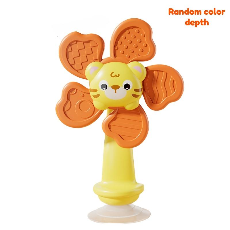 Baby Suction Cup Windmill Toy - Manual Rotating Wind- Spinner with & Bear Animal Shapes, Sensory Motor Skills Development
