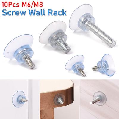 10Pcs Rails Bathroom Storage Hanger Nut Kitchen Holder Wall Hook Suction Cup Screw Wall Rack Suckers