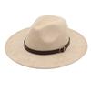 Gentleman'S Top Hat Imitation Suede Jazz Hat Spring Summer Felt Hat Big Eaves Hat