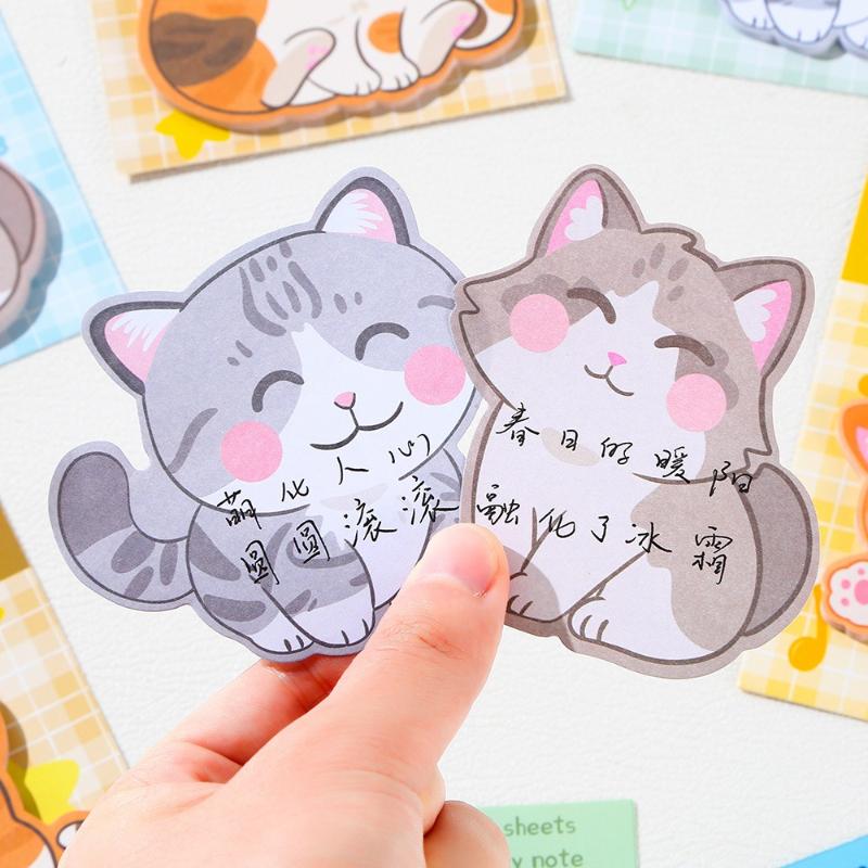 Kawai Schreibwaren Niedliche Haustierkatze Notizen Studentengebrauch Hoher Wert und Klebemarken N Mal Büro Schulbedarf Süßes Notizblock