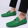 Round Head Casual Leather Shoes Doudou Shoes Soft Sole Soft Surface Low Top Little White Men's Shoes Lazy Shoes Men