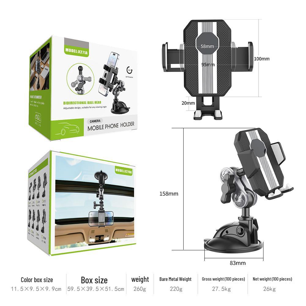 Universal Rotating Suction Cup Phone Holder for Car Windshield Navigation