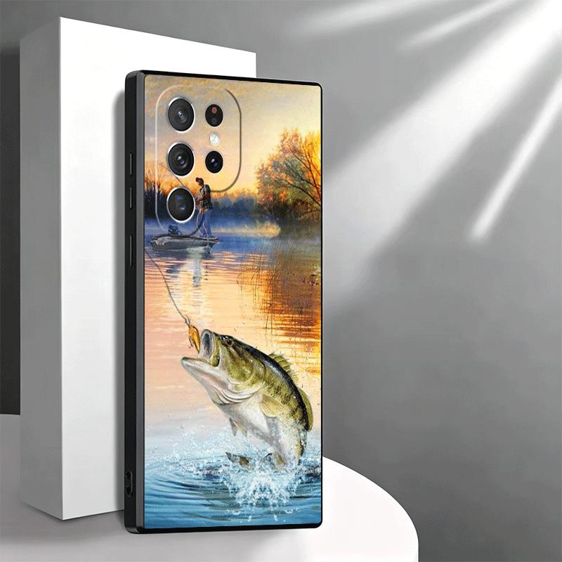 Hunting Fishing Man Soft Phone Case for Samsung Galaxy S26 S25 Edge S24 Ultra S23 Plus S22 S21 FE S20 Black Cover Back Shell