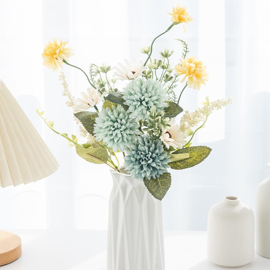 1/2pc Silk Artificial Flowers Bulbous Chrysanthemum Bubble Festival Wreaths Wedding Bridal Bouque Home Room Yard Decor Diy Gifts