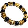 Four Guardian Beasts Bracelet Tigers Eye Gold Engraving 12mm Black Onyx Natural Stone Power that enhances work luck success Want enhance overall life