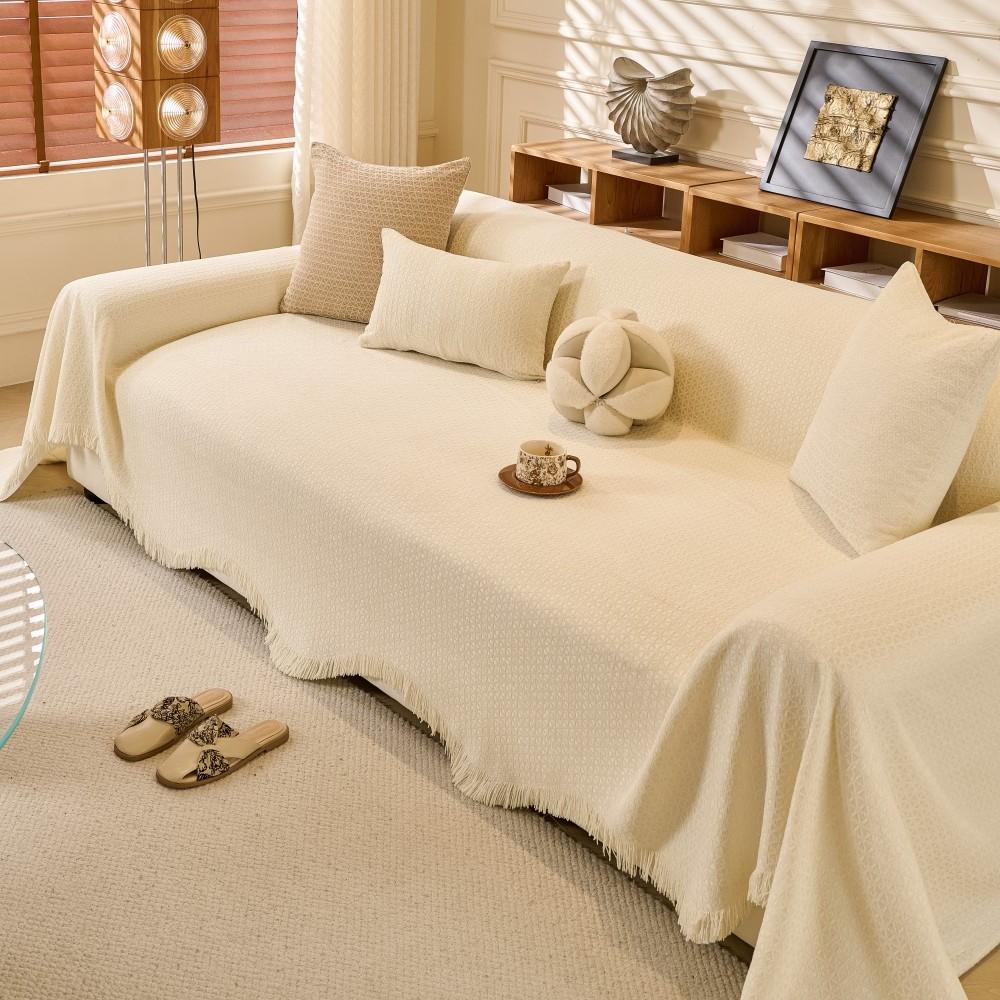 Full Coverage Straight Sofa Cover All-Season Sofa Throw Non-Slip Washable Pet-Friendly Couch Cover Blanket Living Room Mats