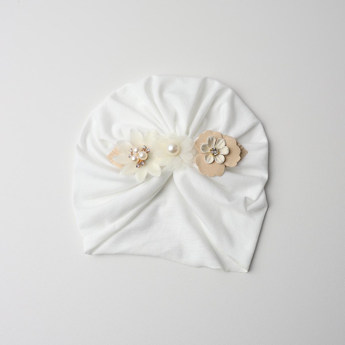 Новая европейско-американская детская шапочка с цветком из жемчуга и циркония One Size