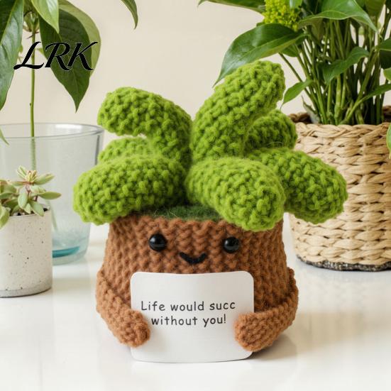 Fake Cactus Decoration Crochet Potted Plants, Handmade Knitted for Home Office Car Plant Decor Decoration, Decorative Plants Lasting Beauty,
