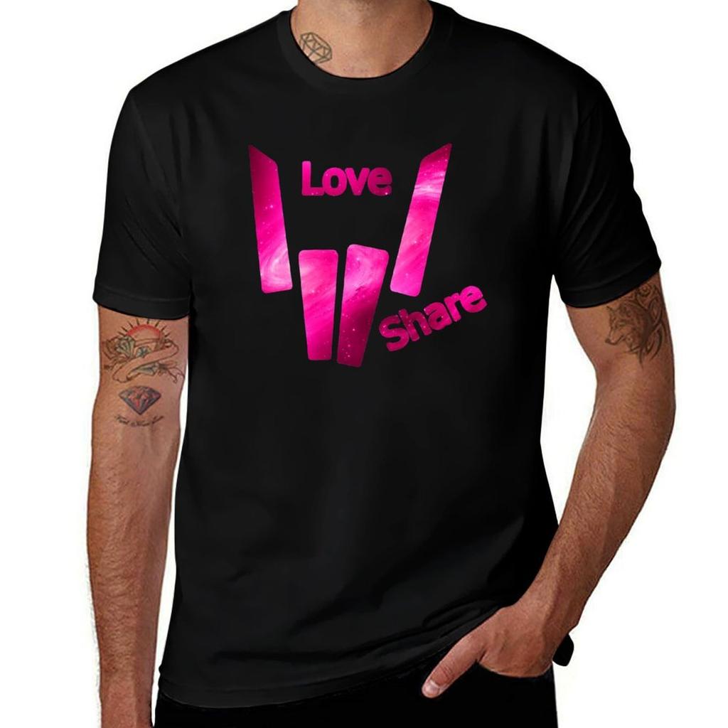 Share Love Pink Galaxy Tshirt Casual Holiday Short Sleeve Tee
