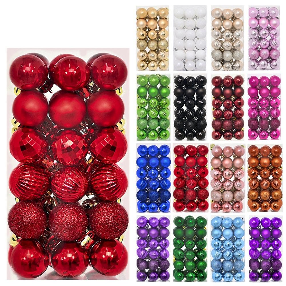 36Pcs Christmas Balls New Year Party Decoration Xmas Tree Ornaments Christmas Hanging Ornament Home Decor Gifts 3cm