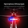 Tricolor USB & Solar Charging Bicycle Taillight: High-Brightness COB Flash for Night Riding Safety