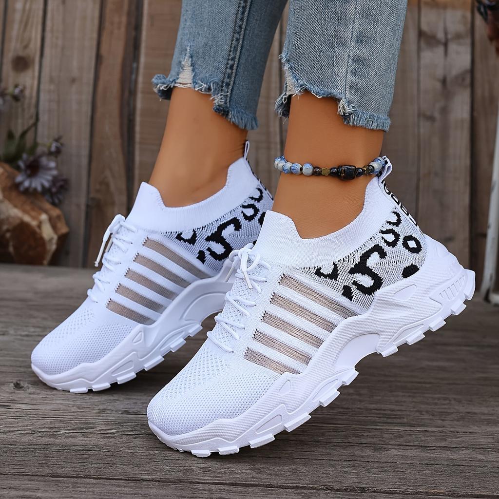 Damskie buty sportowe casualowe z przewiewną siateczką, lekkie sznurowane buty do biegania, wygodna podeszwa platformowa, stylowy niski krój