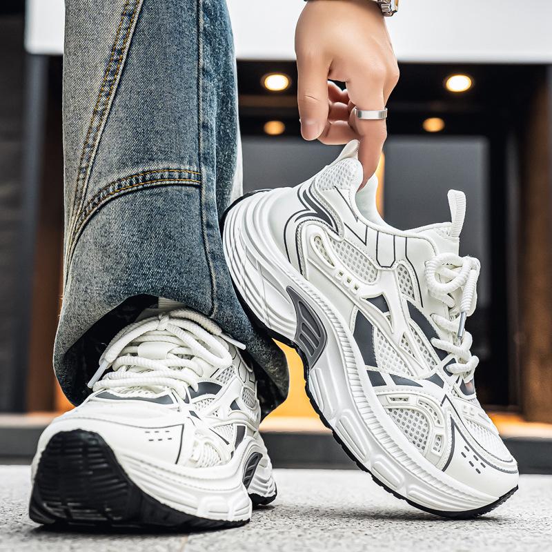 Ins Dad Shoes Mesh Breathable Sneakers High-soled Casual Running Men's Shoes Platform Rocking Shoes Men's