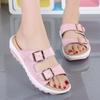 New Summer Casual Outdoor Slippers Flat-soled Women's Beach Shoes Genuine Leather Sandals Women's Large-size Sandals