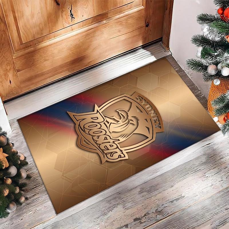 Sydney Roosters Kristall-Samt-Teppich Weich Anti?Rutschfeste Fußmatte Bequemer Wohnzimmer Schlafzimmer Dekor Teppich