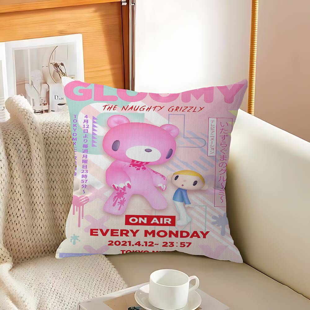 Cartoon G-gloomy Bear Personalized Pillow Cover Kids Bedroom Wild Party Decor Pillowcase Kid Birthday Shower Gift