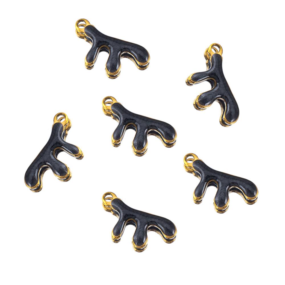 10pcs New Stainless Steel Colorful Marine Coral Starfish Fish Seaweed Charm Necklace Earring Pendant Base for DIY Jewelry Making