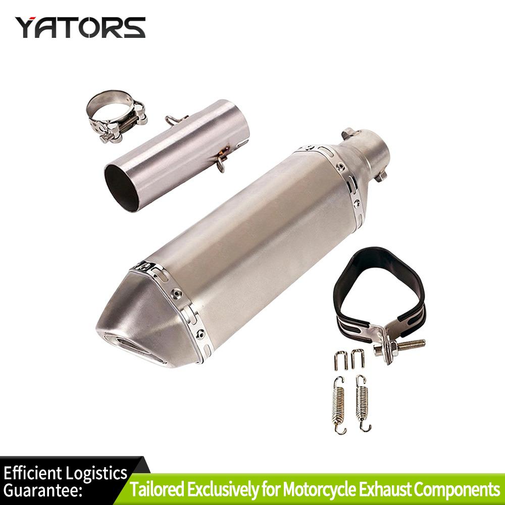 Exhaust Systems For Yamaha YZF R6 2006-16 Exhaust Tips Tail Muffler 370mm Mid Link Pipe Slip On Exhausts Pipes