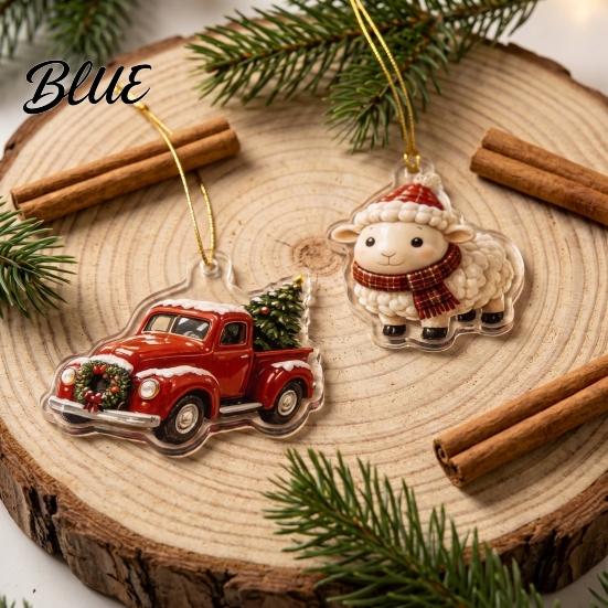 Kids Holiday Activity Ornament Set Calendar 24Pcs Christmas Advent Sets Farm Acrylic 2D with Rustic