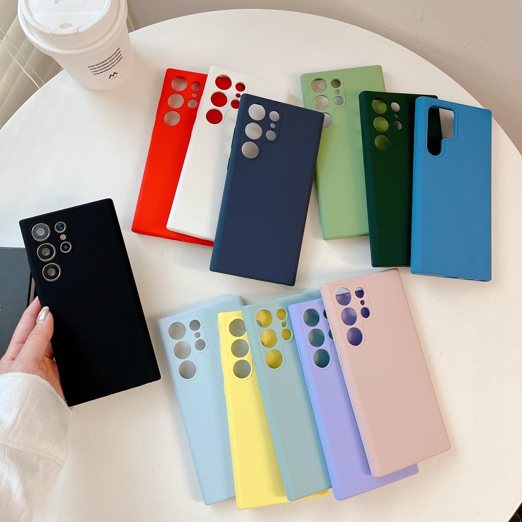 Applicable To Samsung S26Ultra Liquid Silicone Mobile Phone Case S25 Solid Color Skin Feeling S24 All-inclusive Anti-drop Protection