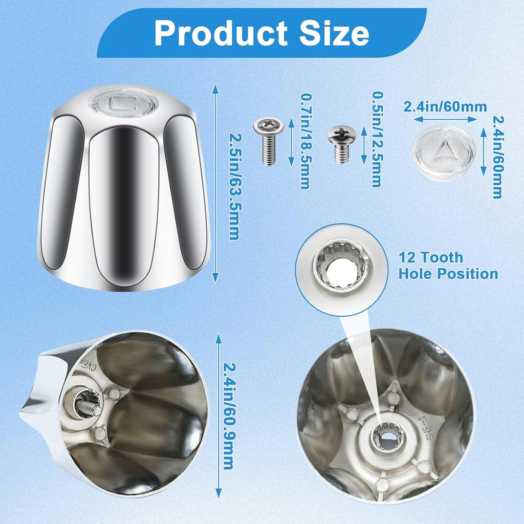 3Pieces Multipurpose Shower Knob Replacement Set Banthroom Accessory With Tub Faucet Handles In Matte Designs Finish
