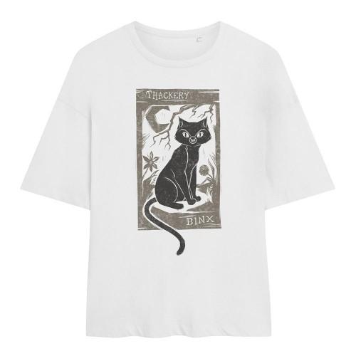 Hocus Pocus Womens/Ladies Woodcut Thackery Binx Oversized T-Shirt