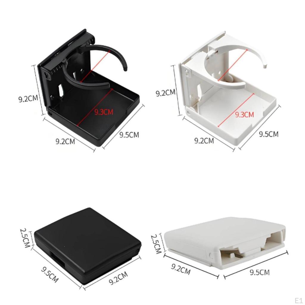 Car Cup Holder ScrewMount Foldable SpaceSaving for Drivers, Commuters, RV, Boat Black