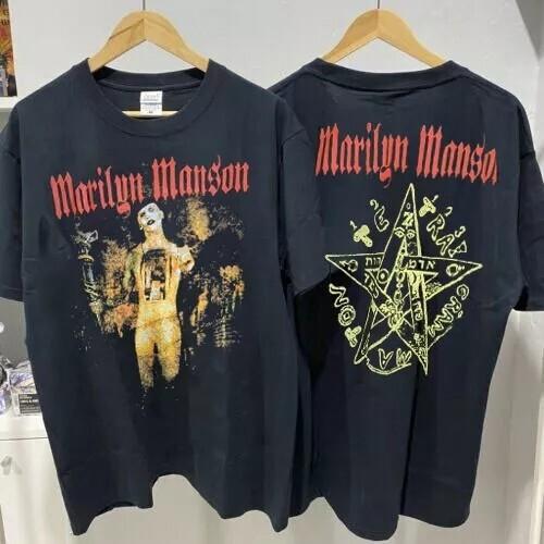 

Marilyn Manson Holy Wood Era European 2 Side Black Unisex TShirt Reprint S5XL Unisex T-Shirt XXXXL