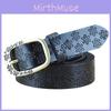 Retro Womens Style Waist Belt Flower Print Metal Pin Buckle Dress Decoration
