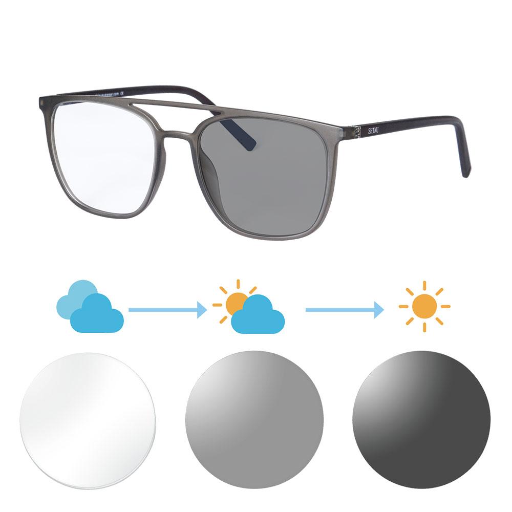 SHINU Photochromic Progressive Reading Glasses for Men Multifocal Smart Zoom Lenses Progressive Multifocal Myopia Glasses Custom