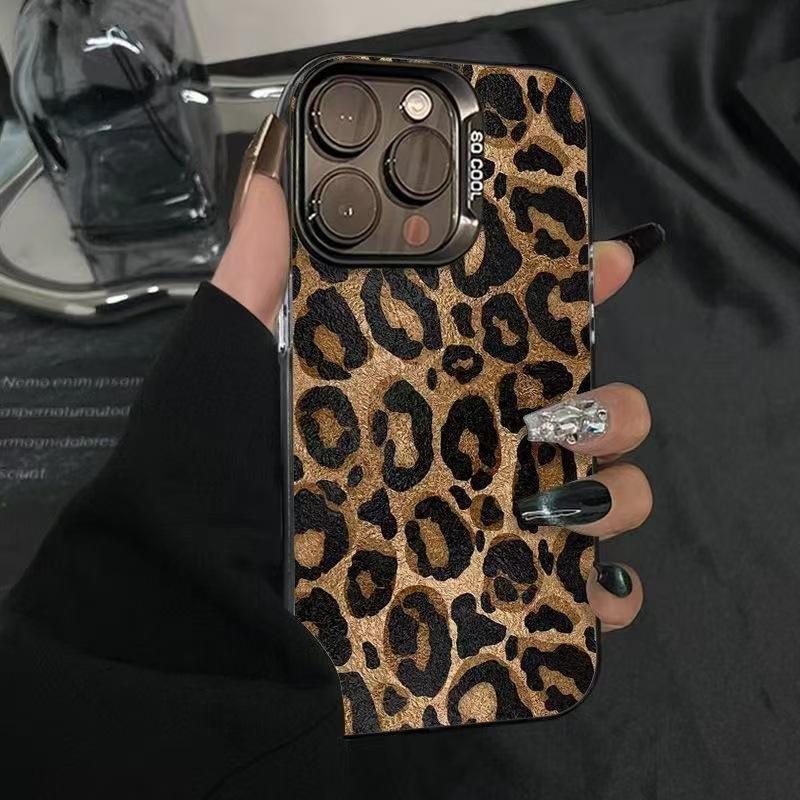 The new leopard print is suitable for Apple 16Pro mobile phone case iPhone15Pro creative 14 personality 1713 Europe and America