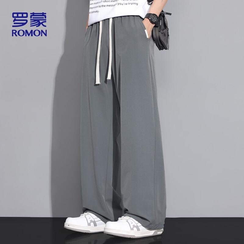 ROMON Men's Ice Silk Loose Straight Casual Pants 29092