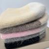 Women'S Winter Beanie Rabbit Fur Double Layer Ear Protection, Knitted Color Matching All Match Warmth Cozy & Fashion