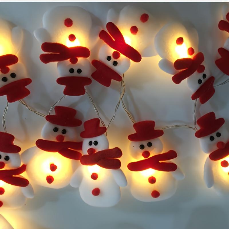 high quality1pc LED / Self-Lit Snowman String Lights with -and-Play Button Control (No Color-Changing) - 64.96inch (10) Warm White-like Glow,