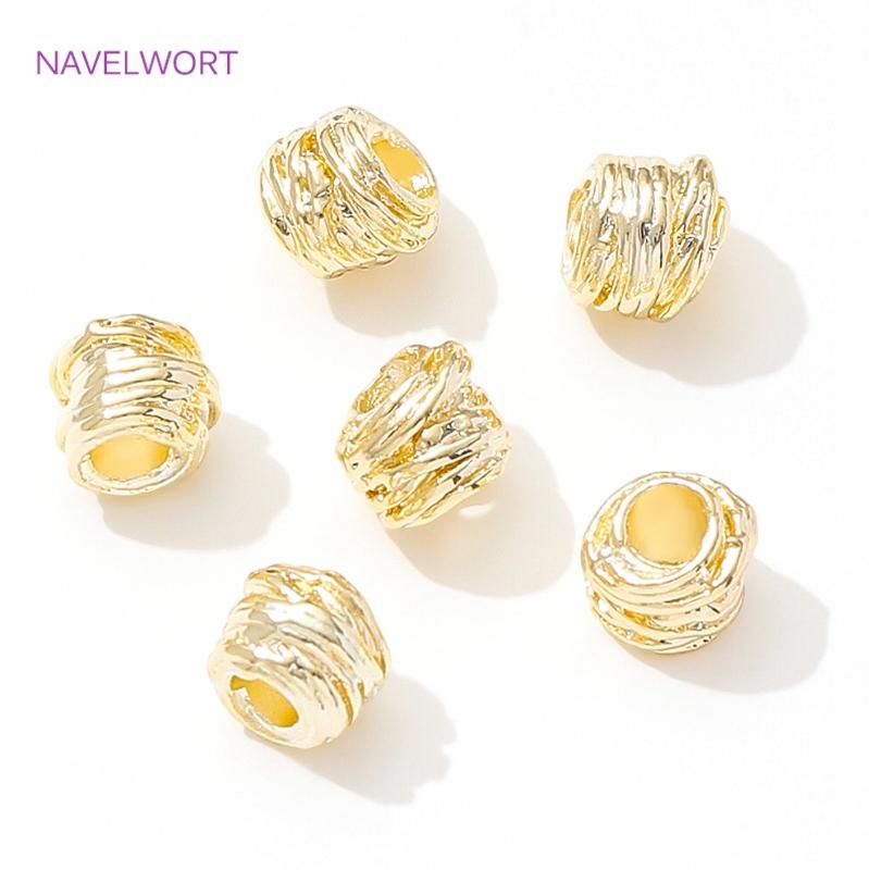 5mm*6mm Brass Spacer Beads 18K Gold Plated Irregular Beads Separator,Necklace Beads Findings,DIY Jewelry Making Accessories