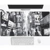 Japanese Anime BlackAndWhite City Street Scene Large Mouse Pad Keyboard Pad Super Smooth Surface DecoraO Setup Gamer