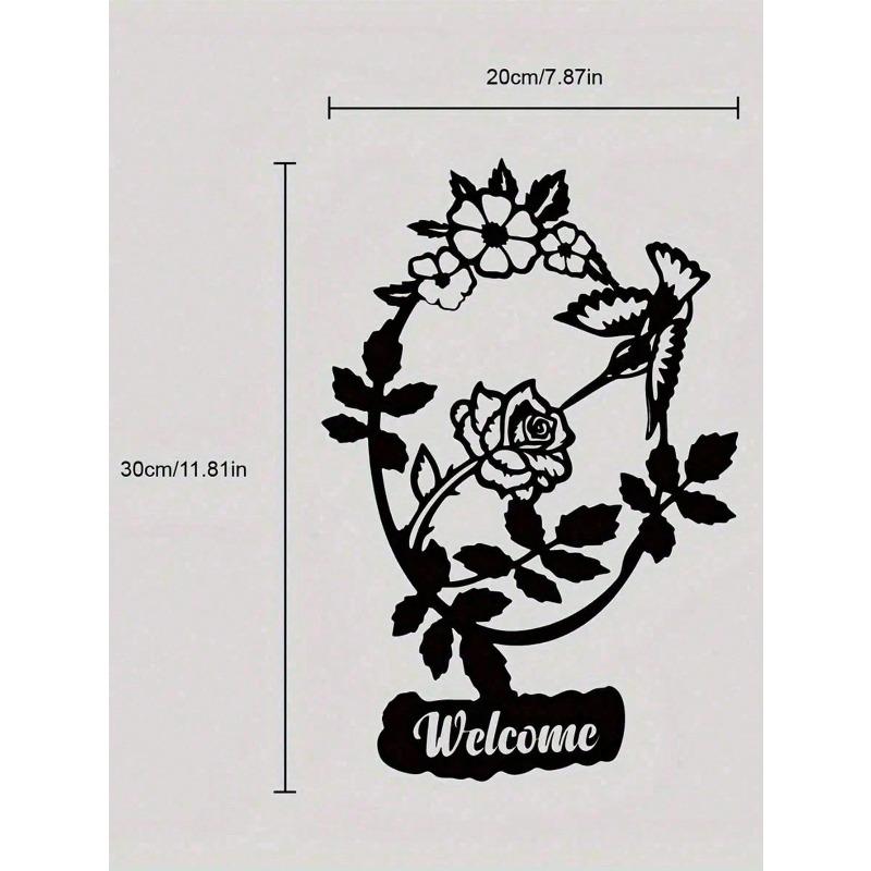 

Blooming Birds Welcome Sign Spring Wall Decor Farmhouse Chic Home Accent Gift TY4592 чорний