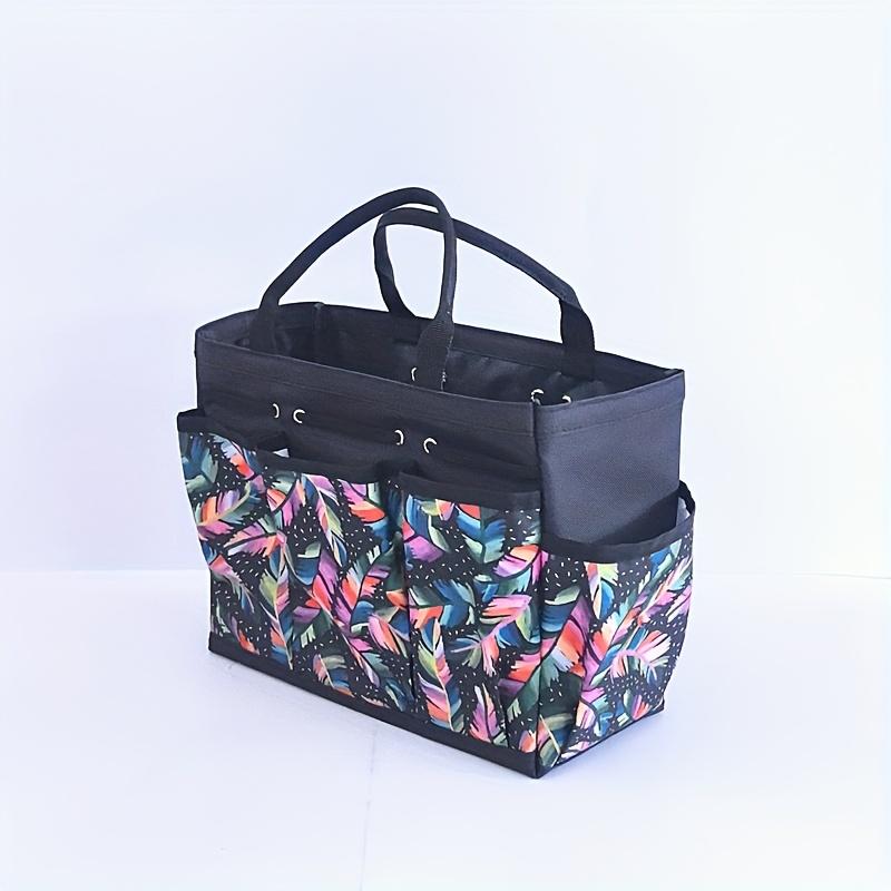 

Stylish Printed Tote Bag Multi Purpose Portable Organizer Multiple Pockets Perfect Picnics Garden Tools Office Supplies Storage
